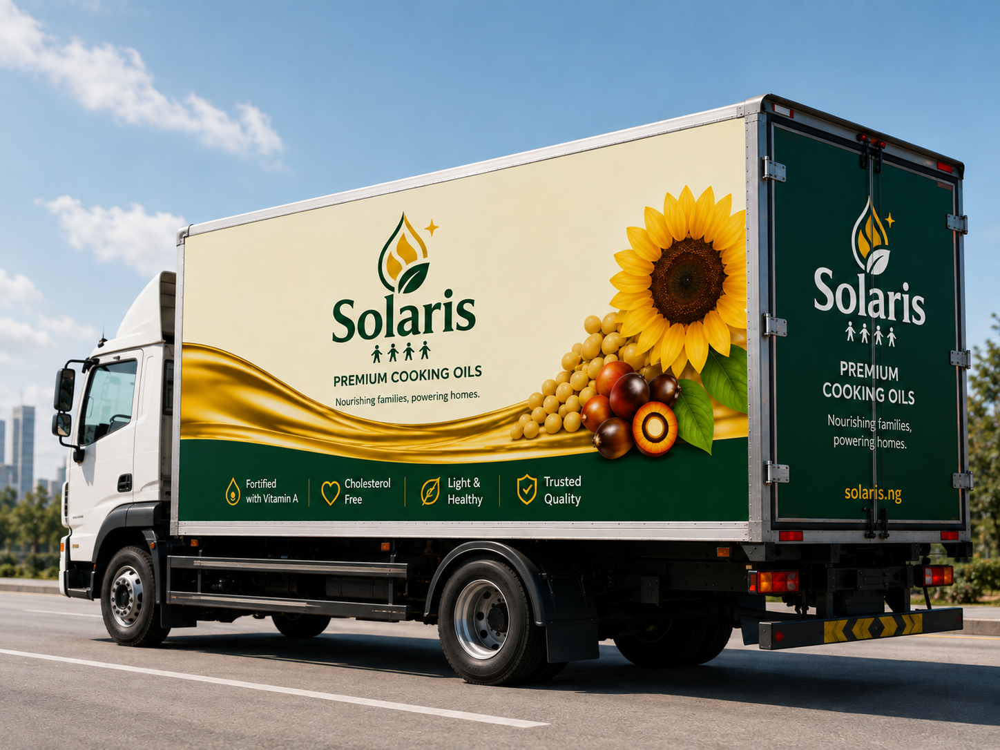 Solaris branded delivery truck